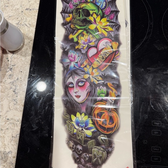 Temporary Tattoo Sleeve Set with Artistic Designs - Picture 4 of 13